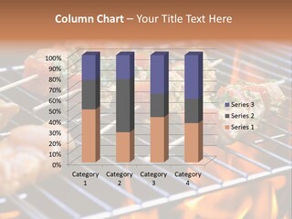 A Bbq Grill With Shrimp And Vegetables On Skewers PowerPoint Template