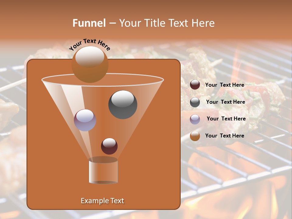 A Bbq Grill With Shrimp And Vegetables On Skewers PowerPoint Template