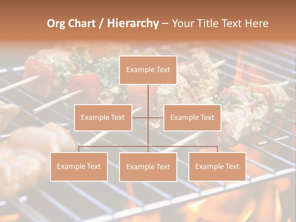 A Bbq Grill With Shrimp And Vegetables On Skewers PowerPoint Template