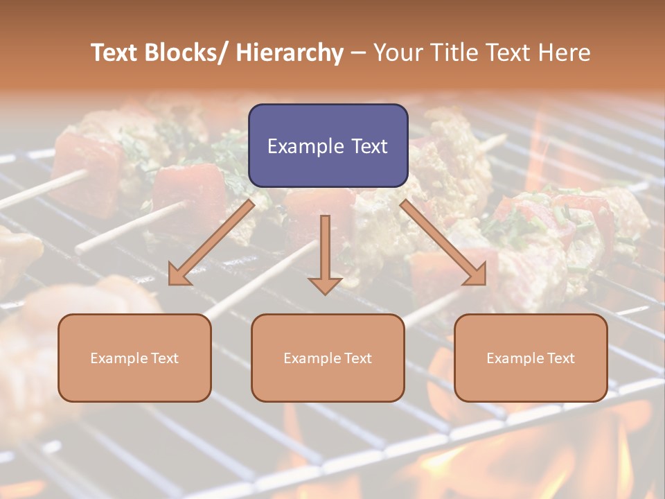 A Bbq Grill With Shrimp And Vegetables On Skewers PowerPoint Template