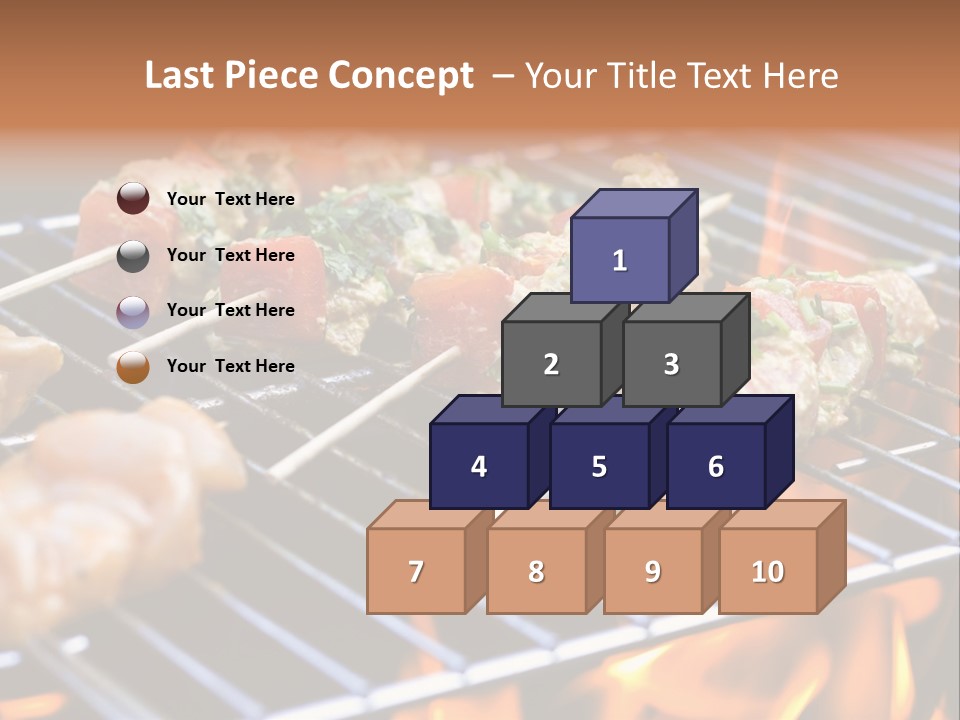 A Bbq Grill With Shrimp And Vegetables On Skewers PowerPoint Template