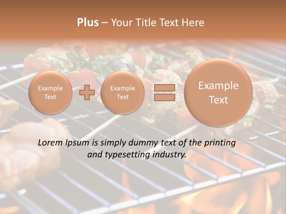 A Bbq Grill With Shrimp And Vegetables On Skewers PowerPoint Template