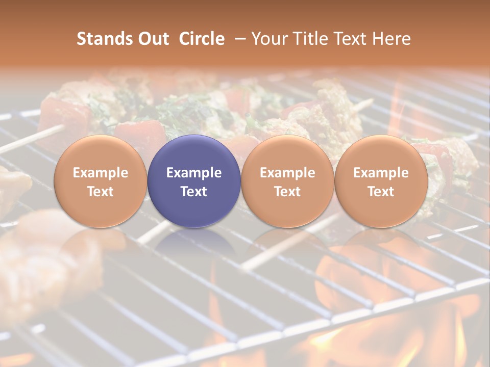 A Bbq Grill With Shrimp And Vegetables On Skewers PowerPoint Template