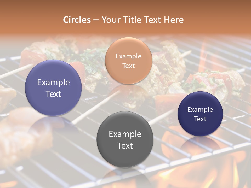 A Bbq Grill With Shrimp And Vegetables On Skewers PowerPoint Template