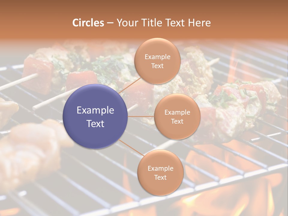 A Bbq Grill With Shrimp And Vegetables On Skewers PowerPoint Template