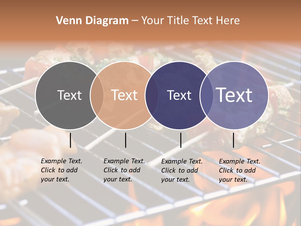 A Bbq Grill With Shrimp And Vegetables On Skewers PowerPoint Template