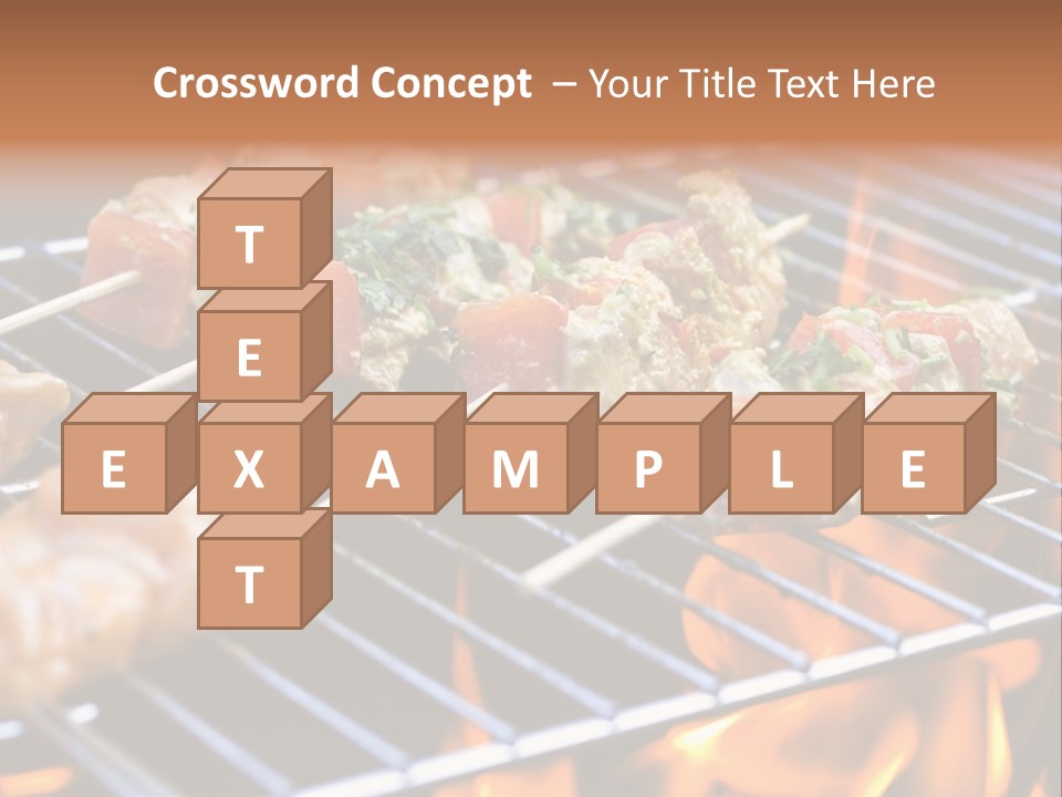 A Bbq Grill With Shrimp And Vegetables On Skewers PowerPoint Template