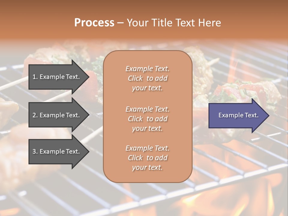 A Bbq Grill With Shrimp And Vegetables On Skewers PowerPoint Template