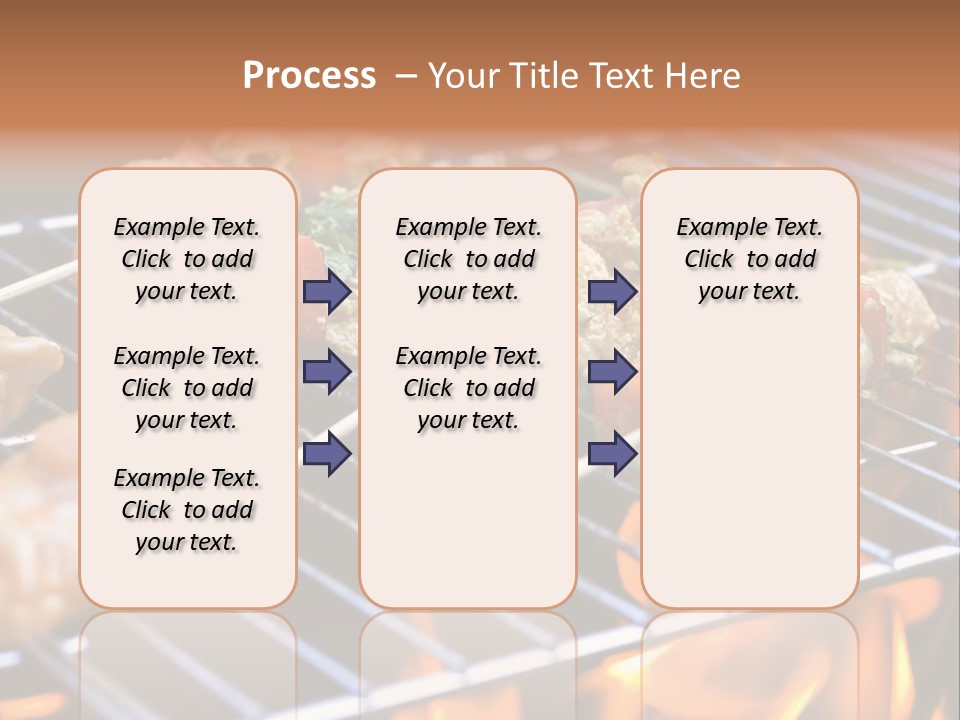 A Bbq Grill With Shrimp And Vegetables On Skewers PowerPoint Template