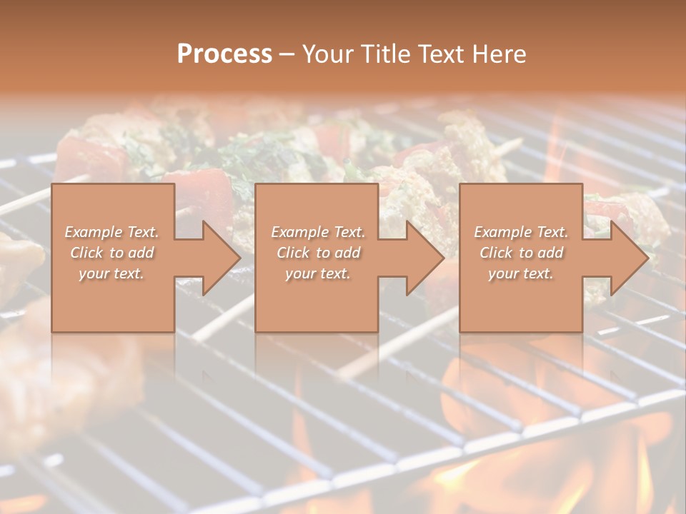 A Bbq Grill With Shrimp And Vegetables On Skewers PowerPoint Template