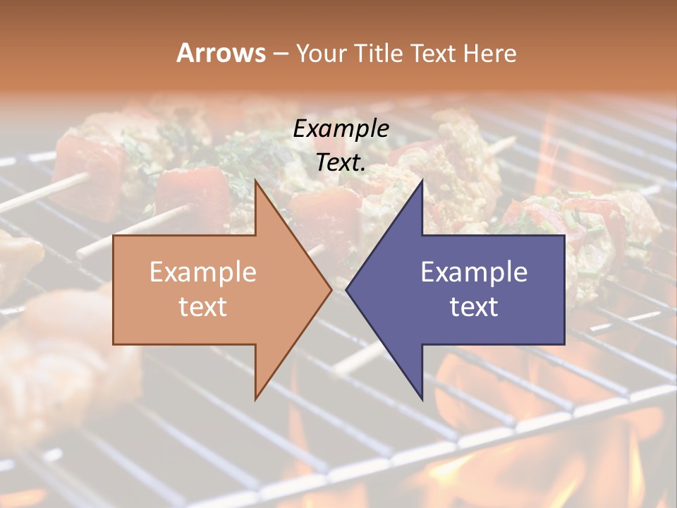 A Bbq Grill With Shrimp And Vegetables On Skewers PowerPoint Template