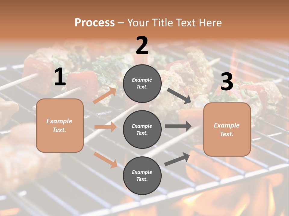 A Bbq Grill With Shrimp And Vegetables On Skewers PowerPoint Template