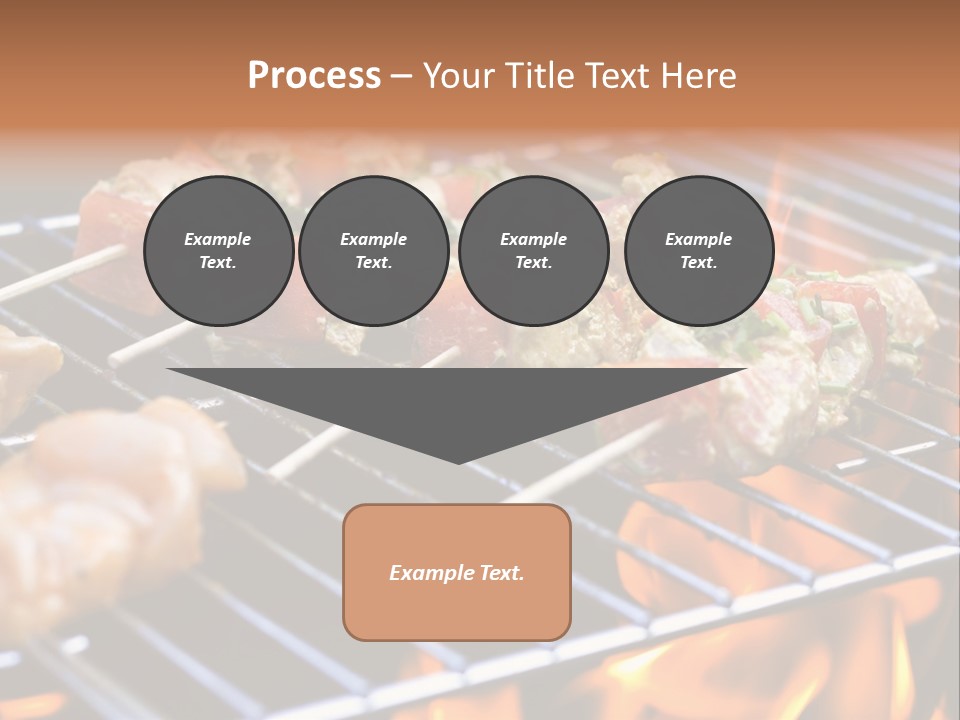 A Bbq Grill With Shrimp And Vegetables On Skewers PowerPoint Template
