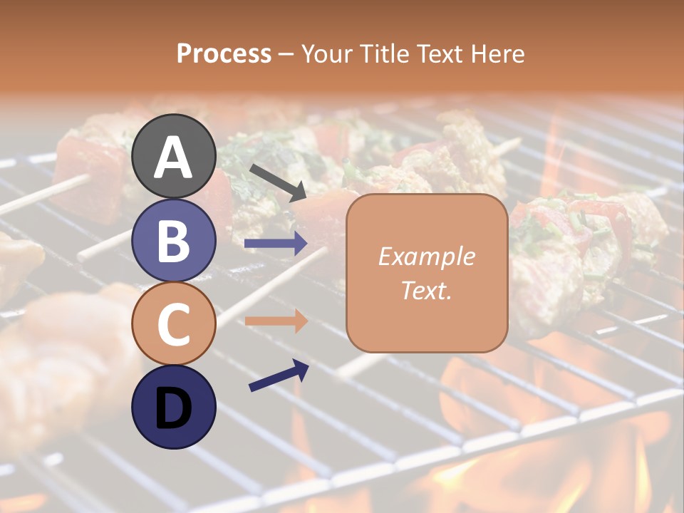 A Bbq Grill With Shrimp And Vegetables On Skewers PowerPoint Template