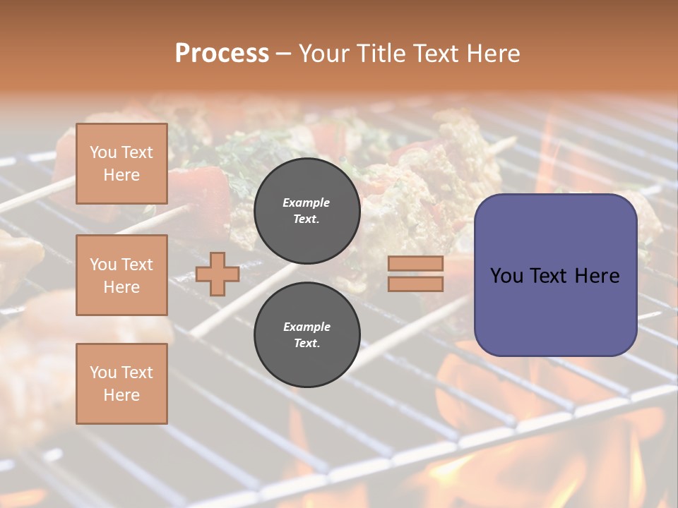 A Bbq Grill With Shrimp And Vegetables On Skewers PowerPoint Template