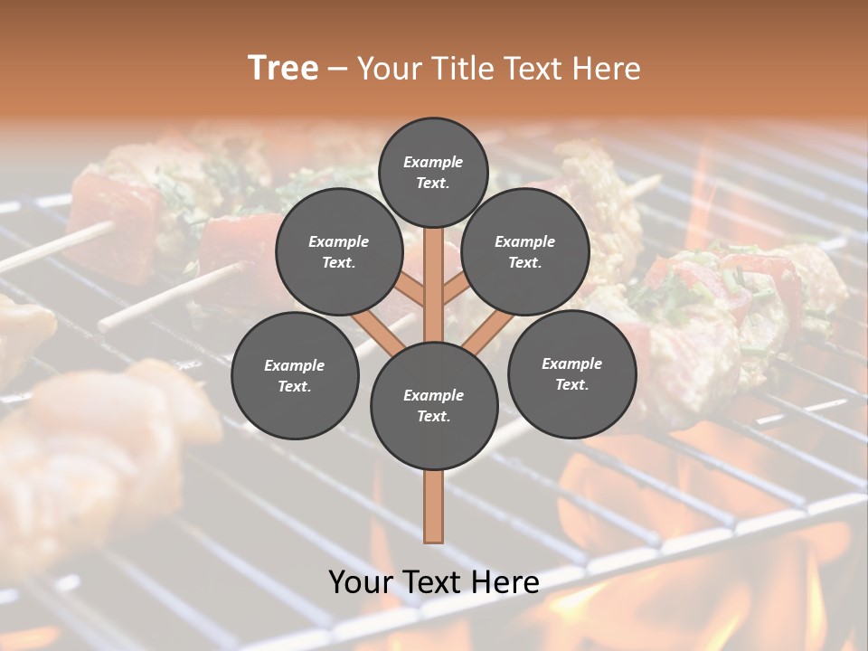 A Bbq Grill With Shrimp And Vegetables On Skewers PowerPoint Template