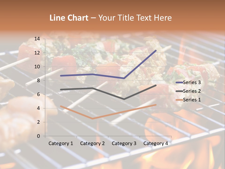 A Bbq Grill With Shrimp And Vegetables On Skewers PowerPoint Template