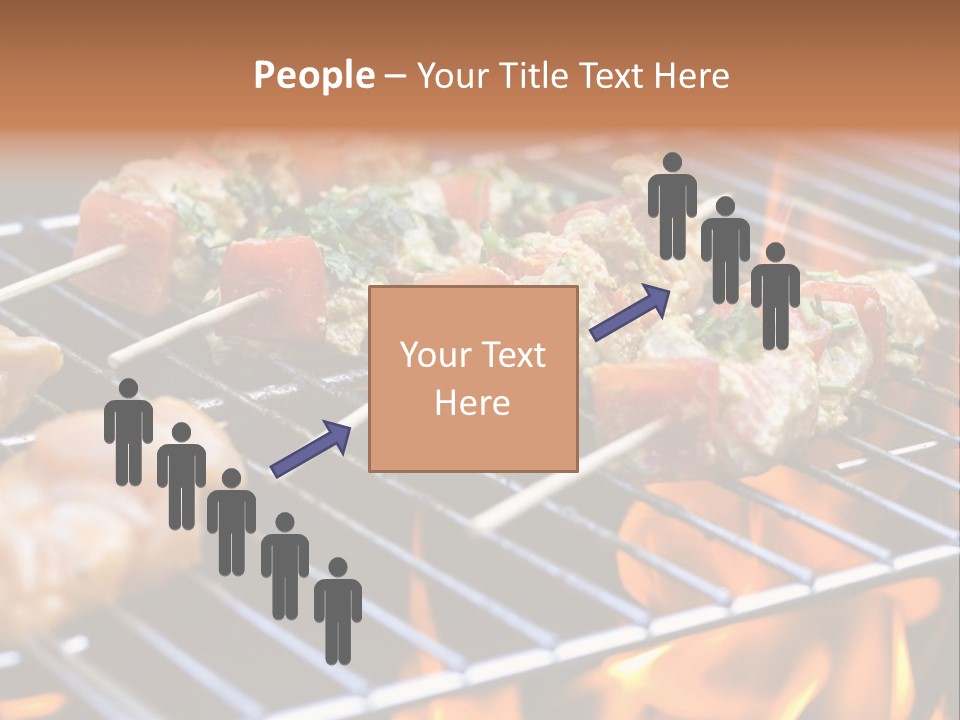 A Bbq Grill With Shrimp And Vegetables On Skewers PowerPoint Template