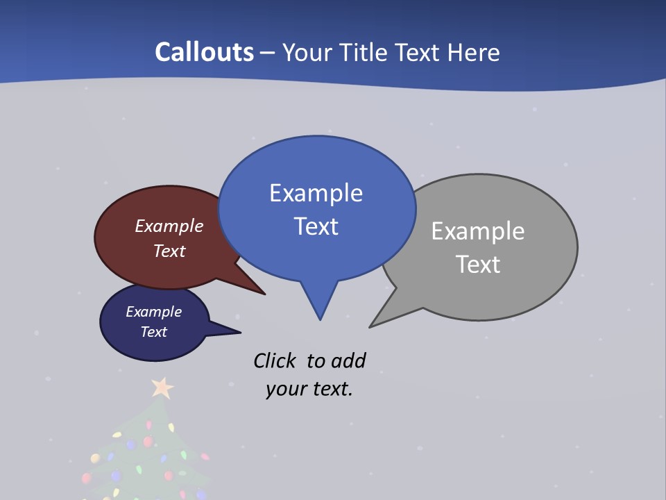 A Christmas Tree In The Snow With A Star On Top Of It PowerPoint Template