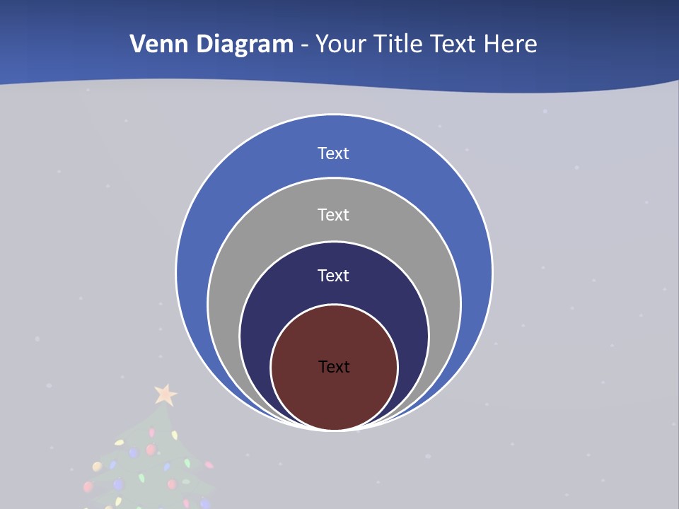 A Christmas Tree In The Snow With A Star On Top Of It PowerPoint Template