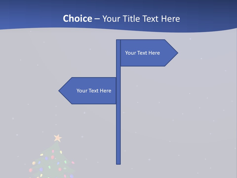 A Christmas Tree In The Snow With A Star On Top Of It PowerPoint Template