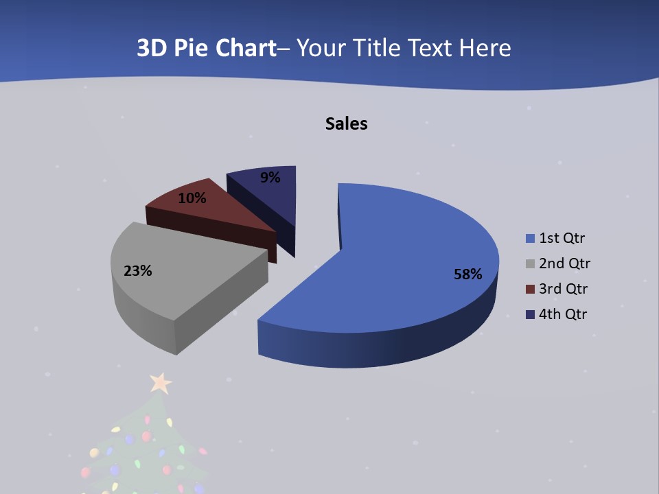 A Christmas Tree In The Snow With A Star On Top Of It PowerPoint Template