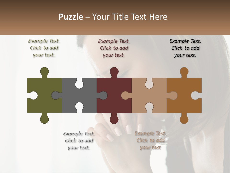 A Woman Holding Her Hand To Her Face PowerPoint Template