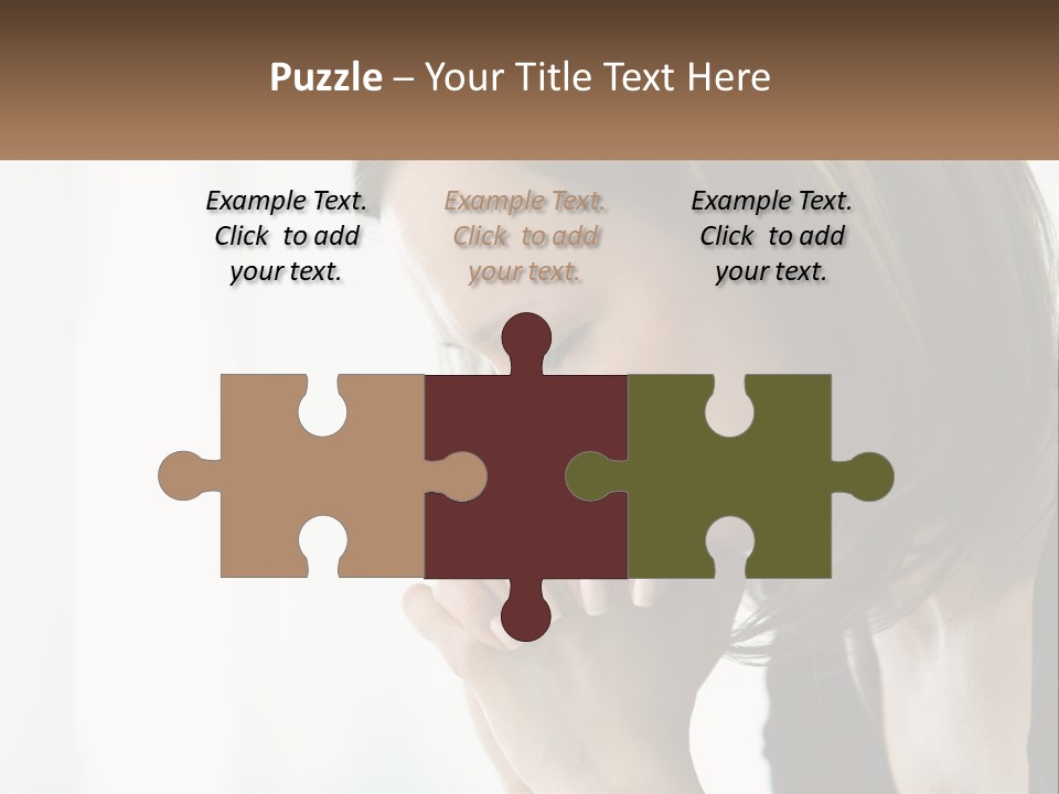 A Woman Holding Her Hand To Her Face PowerPoint Template