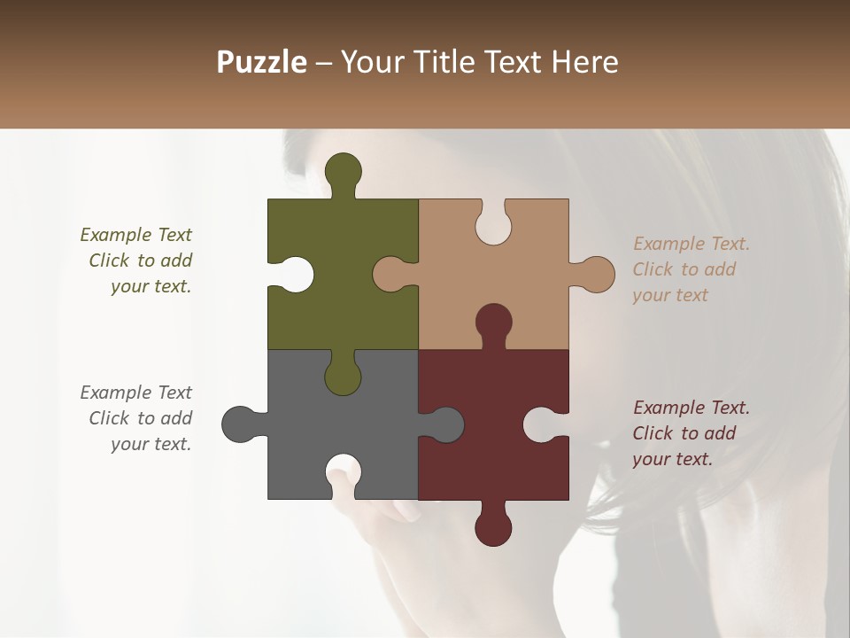 A Woman Holding Her Hand To Her Face PowerPoint Template