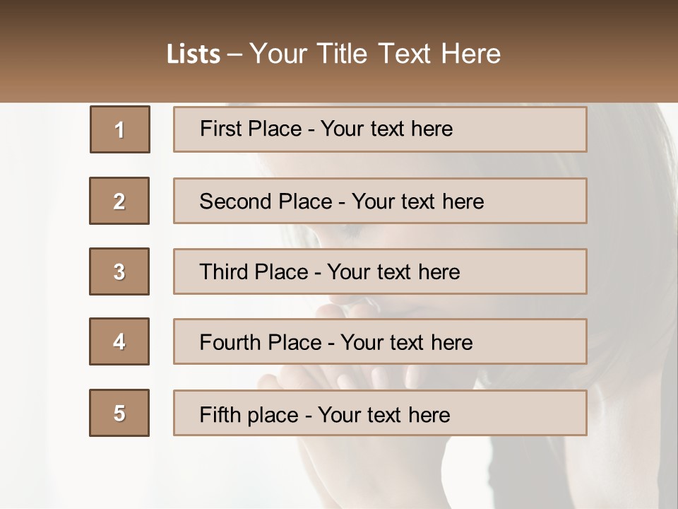 A Woman Holding Her Hand To Her Face PowerPoint Template
