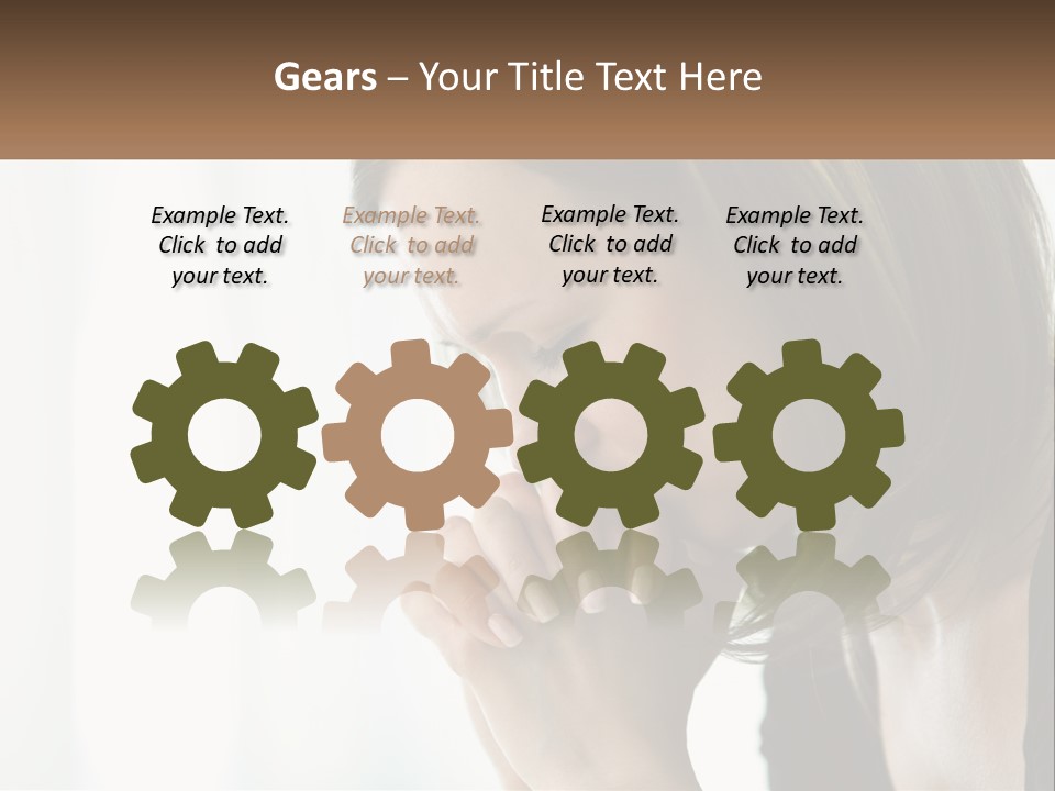 A Woman Holding Her Hand To Her Face PowerPoint Template