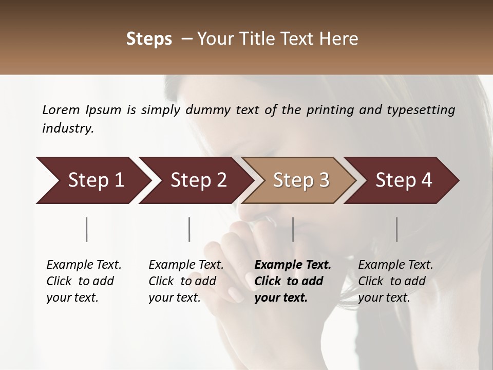 A Woman Holding Her Hand To Her Face PowerPoint Template