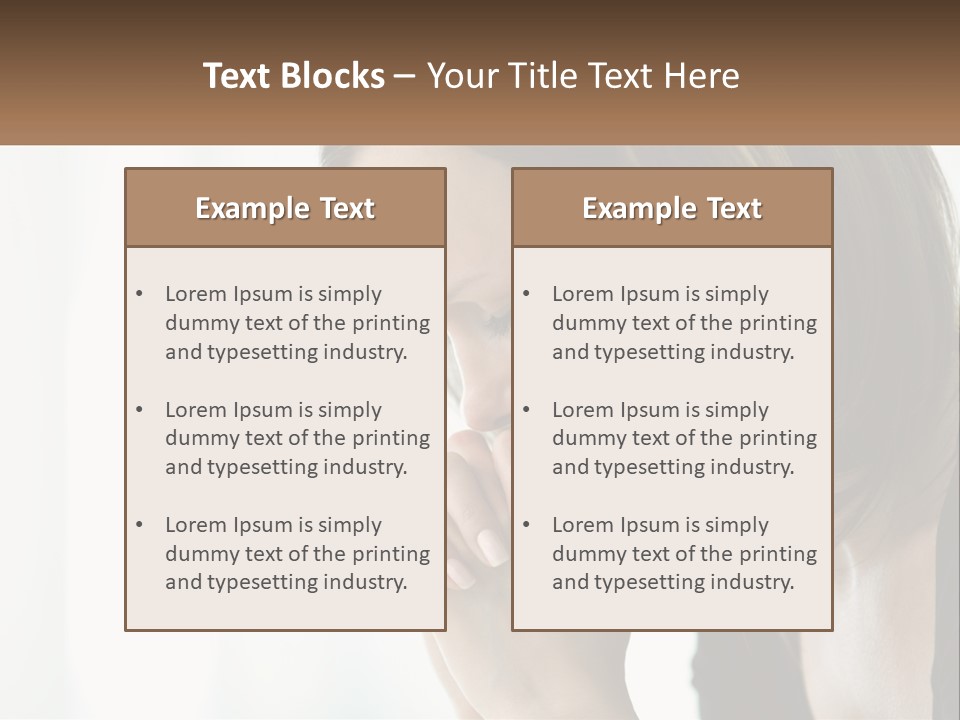 A Woman Holding Her Hand To Her Face PowerPoint Template