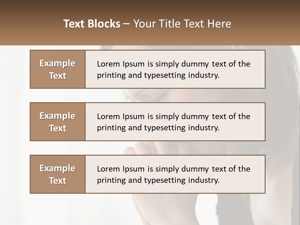 A Woman Holding Her Hand To Her Face PowerPoint Template