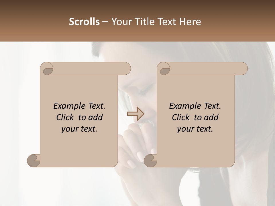 A Woman Holding Her Hand To Her Face PowerPoint Template