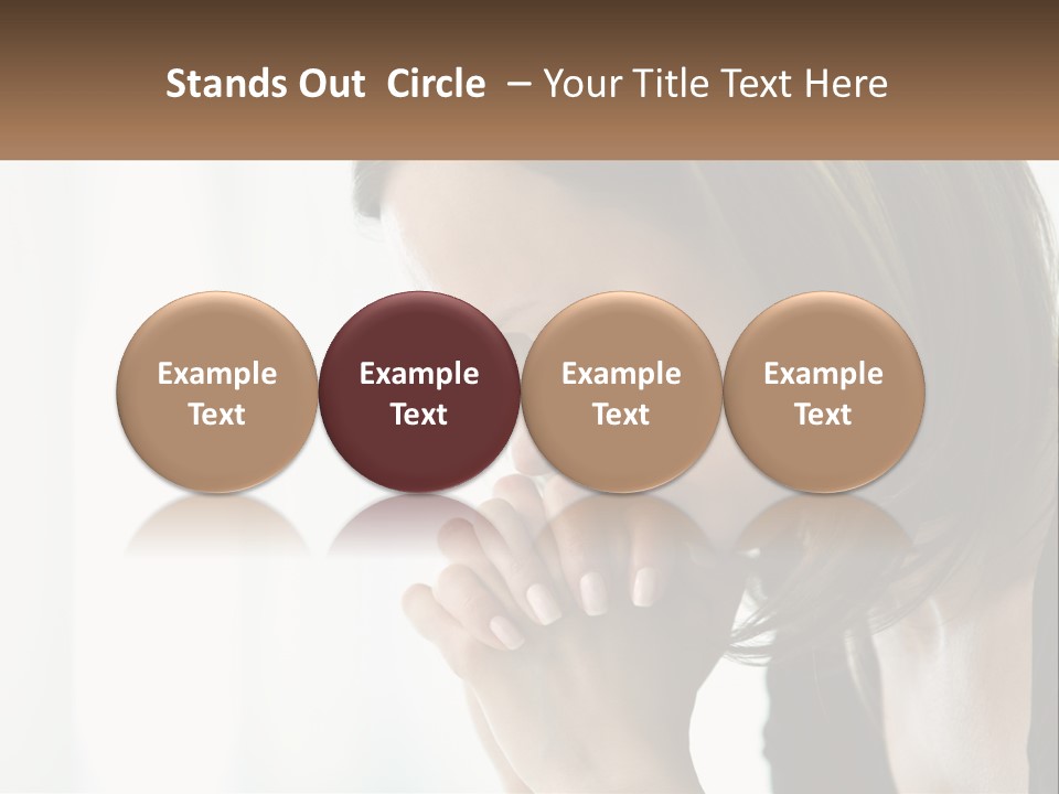 A Woman Holding Her Hand To Her Face PowerPoint Template