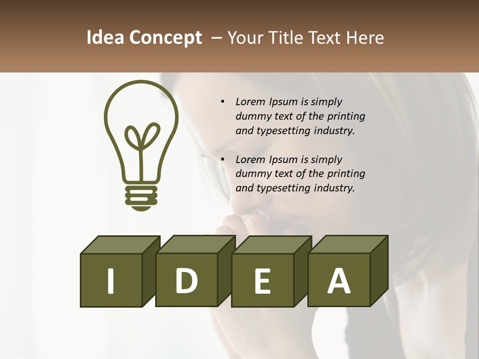 A Woman Holding Her Hand To Her Face PowerPoint Template