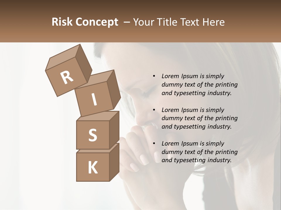 A Woman Holding Her Hand To Her Face PowerPoint Template