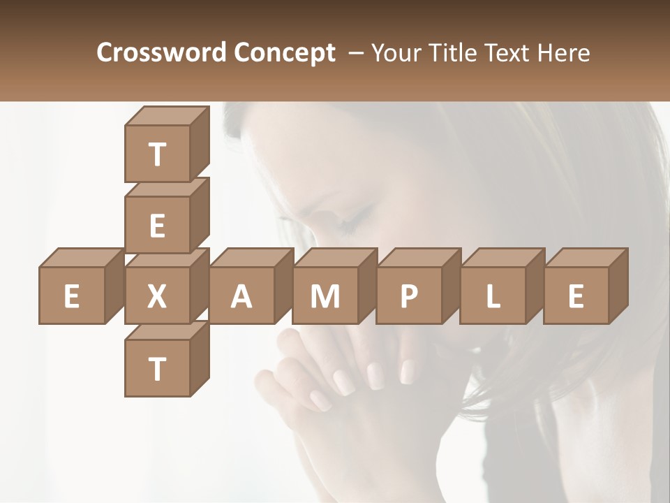 A Woman Holding Her Hand To Her Face PowerPoint Template