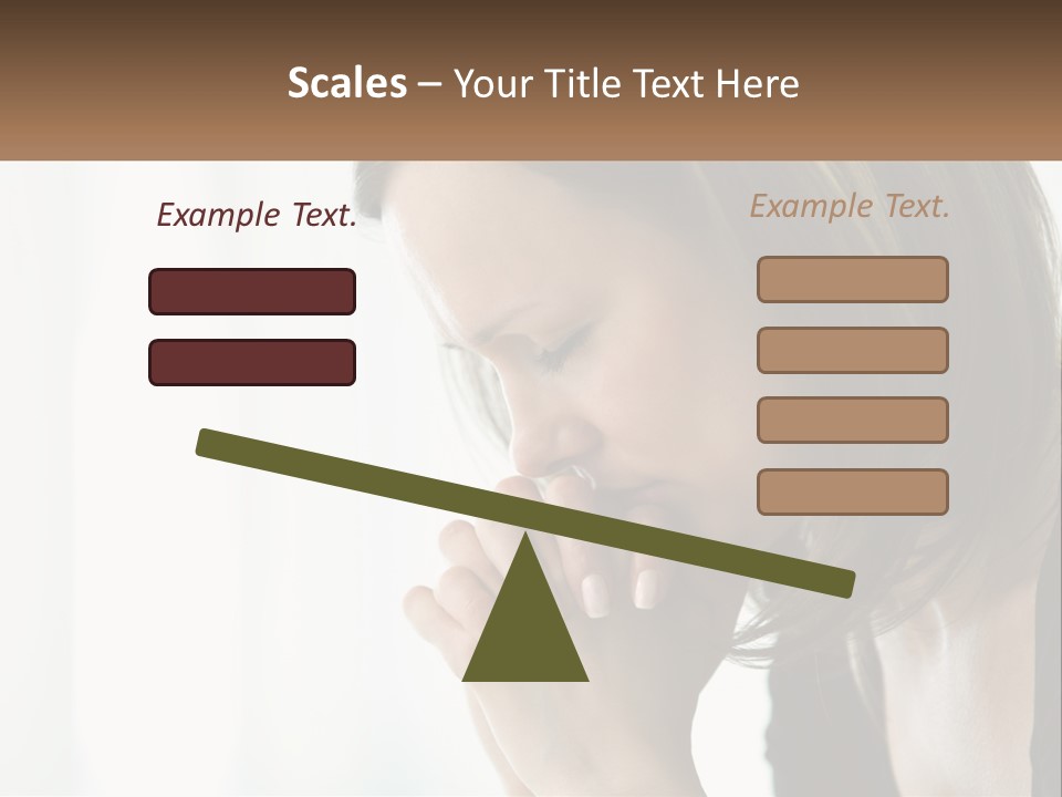 A Woman Holding Her Hand To Her Face PowerPoint Template