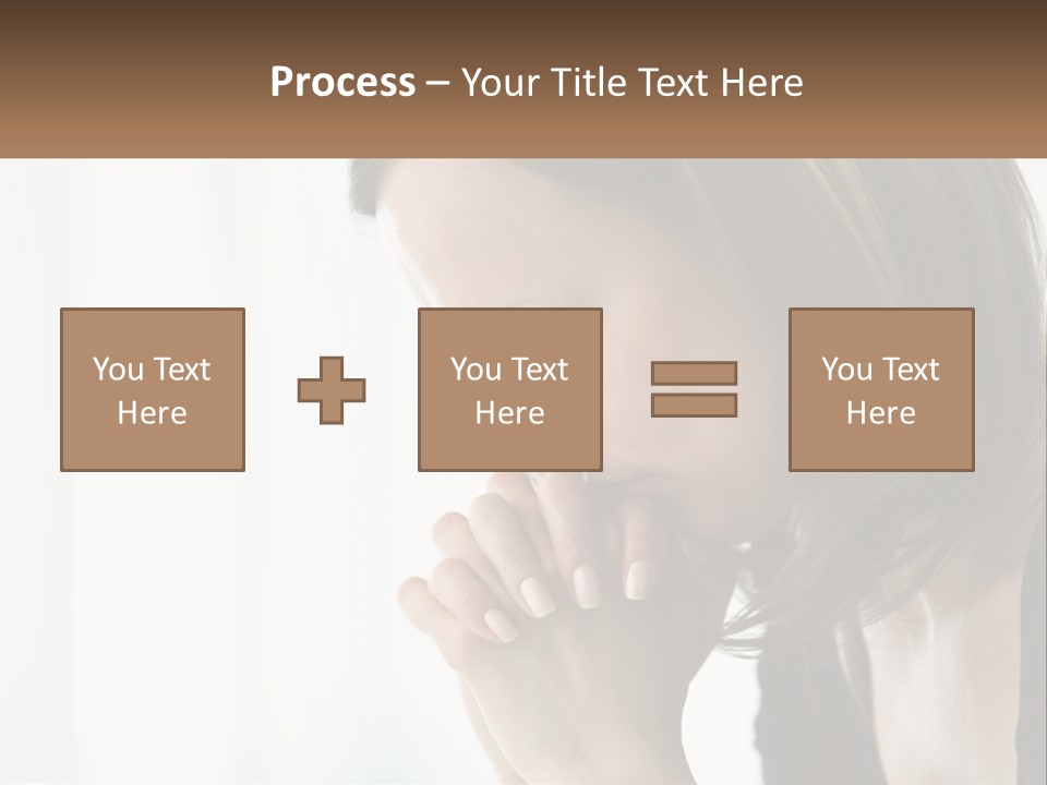 A Woman Holding Her Hand To Her Face PowerPoint Template