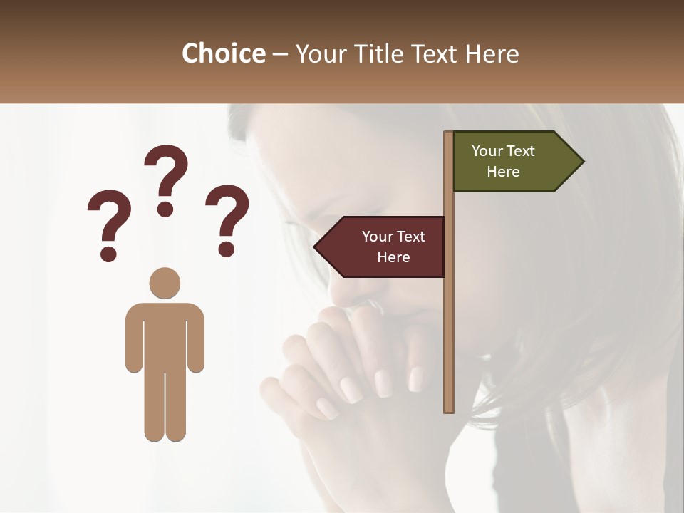 A Woman Holding Her Hand To Her Face PowerPoint Template