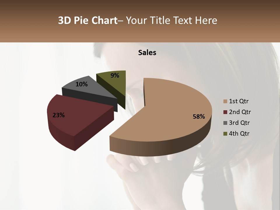 A Woman Holding Her Hand To Her Face PowerPoint Template