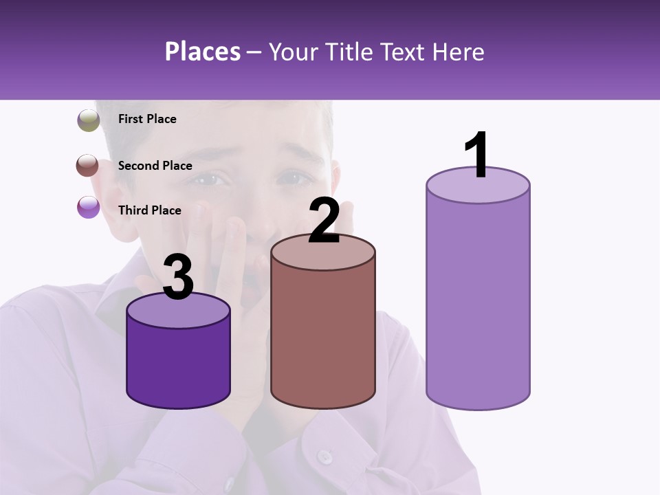 A Young Boy Is Holding His Hands To His Mouth PowerPoint Template