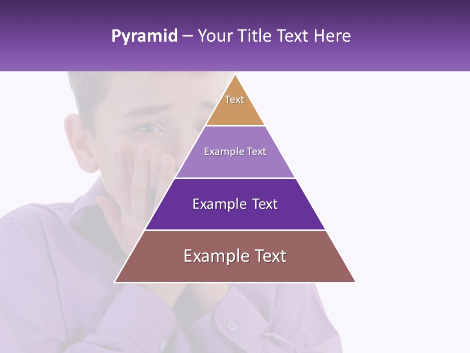 A Young Boy Is Holding His Hands To His Mouth PowerPoint Template