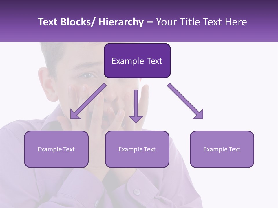 A Young Boy Is Holding His Hands To His Mouth PowerPoint Template