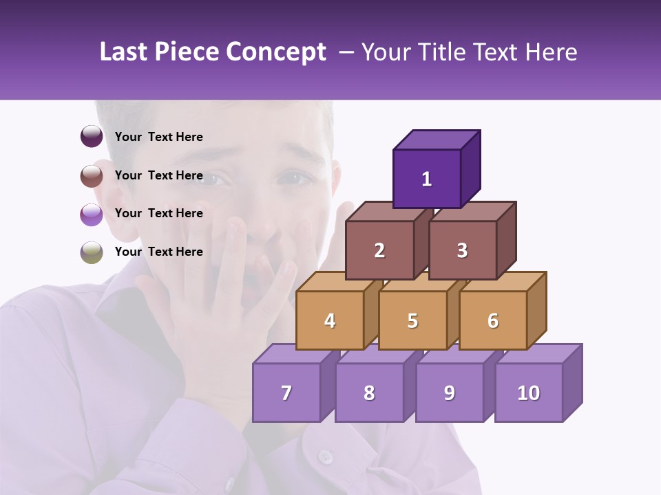 A Young Boy Is Holding His Hands To His Mouth PowerPoint Template