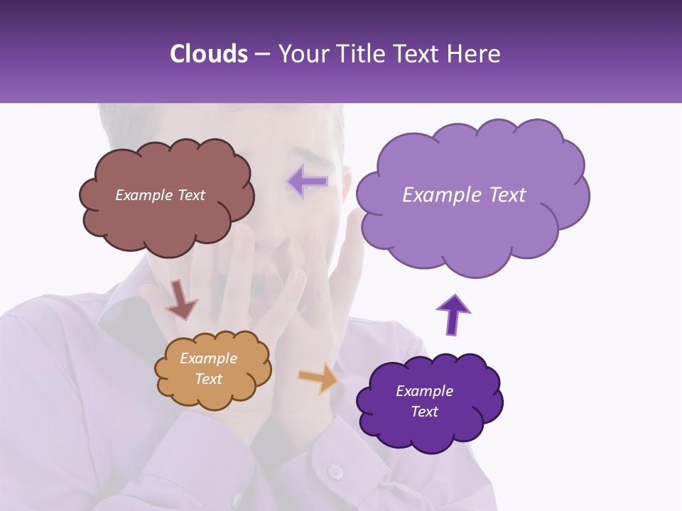 A Young Boy Is Holding His Hands To His Mouth PowerPoint Template