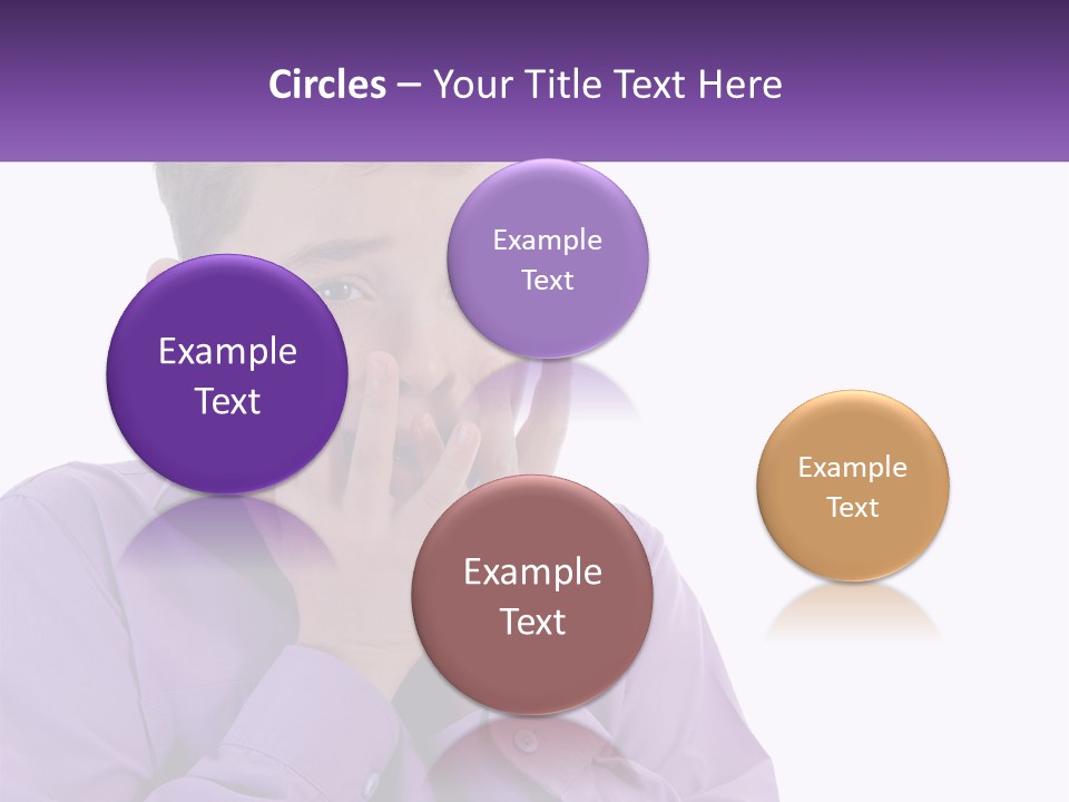 A Young Boy Is Holding His Hands To His Mouth PowerPoint Template