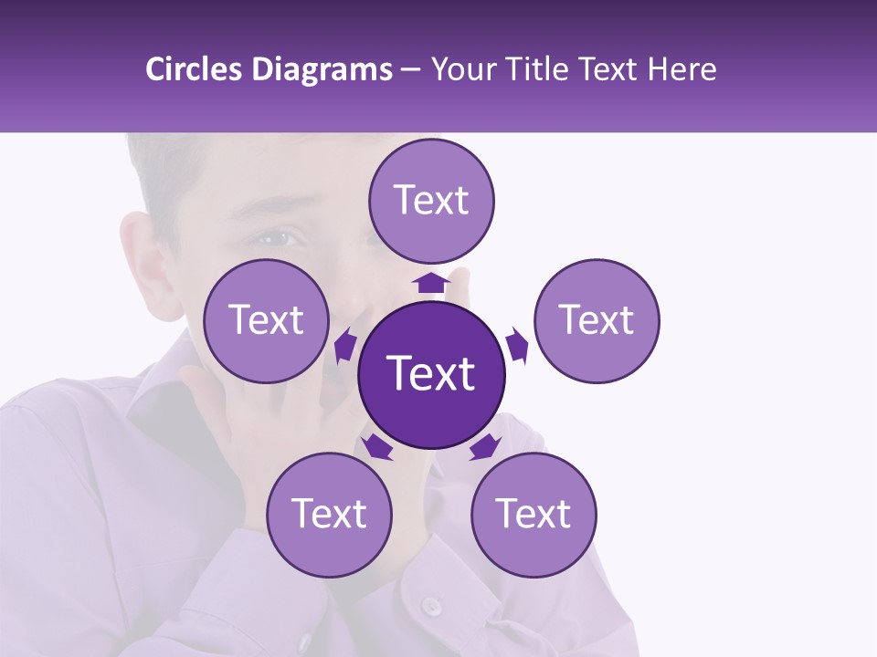 A Young Boy Is Holding His Hands To His Mouth PowerPoint Template